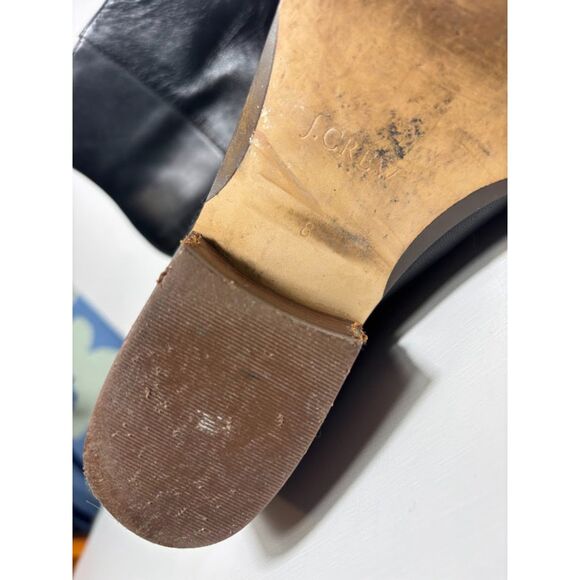 J.CREW Reagan Black Leather Zip Casual Ankle Booties Boots Womens Size 8 Minimal - Picture 7 of 7